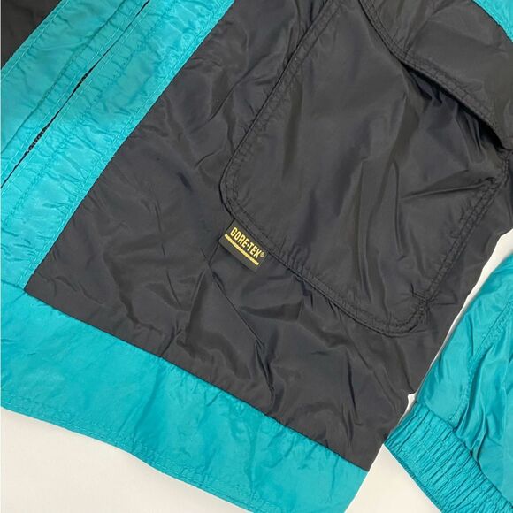 VINTAGE 10X Gore-Tex Men's Size L 90s Blue Black Rainwear USA Made Jacket Coat - Picture 7 of 14
